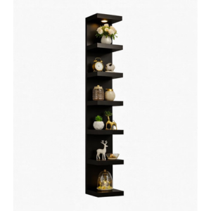 UrbanNook 7-Tier Floating Wall Shelf with LED Lights