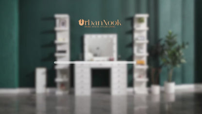 UrbanNook 7-Tier Floating Wall Shelf with LED Lights